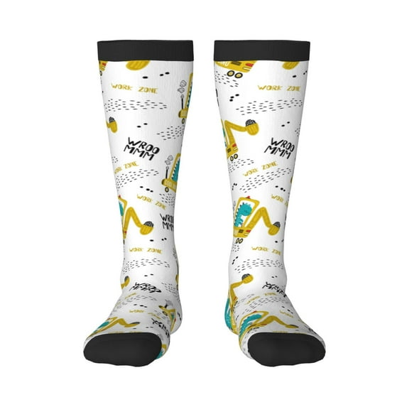 Sigee Dinosaur on Excavator for Socks for Men Women Gifts for Him Boyfriend Teenage Boys Stocking Stuffers