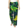thumbnail image 1 of Sigee Dinosaurs and Flowers Print Women's Soft Pajama Pants - Breathable and Comfortable Lounge Sleep Bottoms with Elastic Waistband and Pockets-Medium, 1 of 9