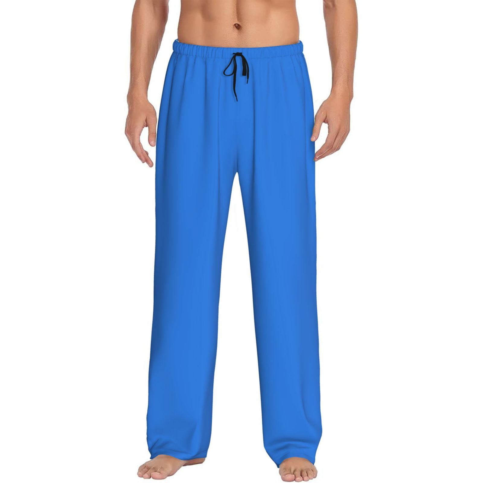Sigee Dodgerblue Print Men's Pajama Pants Soft Lounge Sleep Bottoms