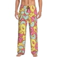 thumbnail image 1 of Sigee Donut and Blue Print Men's Pajama Pants - Soft Lounge Sleep Bottoms with Elastic Waistband and Pockets-Small, 1 of 9
