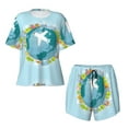 thumbnail image 1 of Sigee Dreaming Travel for Sleepwear Casual Pjs with Pockets Women's Pajamas Sets Shorts 2 Piece Short Sleeve Lounge Sets 3X-Large, 1 of 1