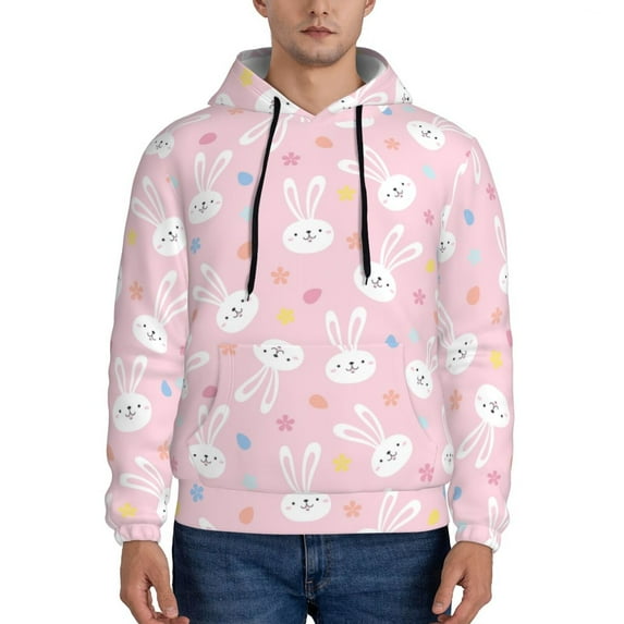Sigee Easter Cute Rabbit for Men's Pullover Hoodie Sweatshirts Adult Casual Long Sleeve Sweatshirts ,Sizes S-4XL-XX-Large