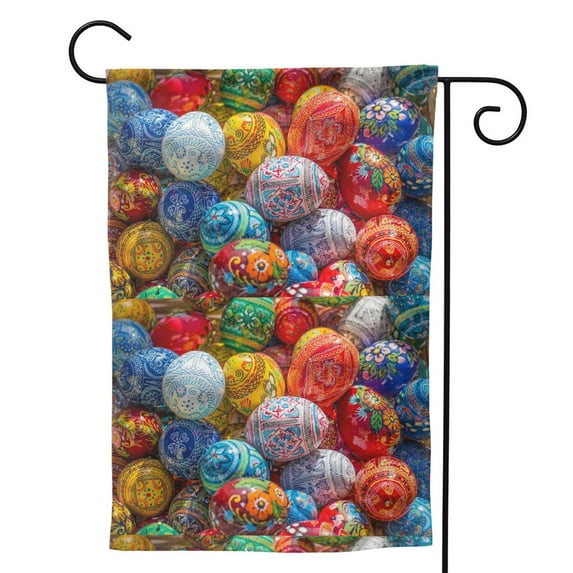 Sigee Easter Eggs for Live Happy Decorative Small Garden Flag,Double Sided Yard Flags Holiday Garden Flags for All Seasons
