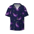 thumbnail image 1 of Sigee Eggplant Print Men's Shirts Casual Button Down Short Sleeve Summer Beach Shirt Hawaiian Vacation Shirts Tee Shirt-4X-Large, 1 of 7