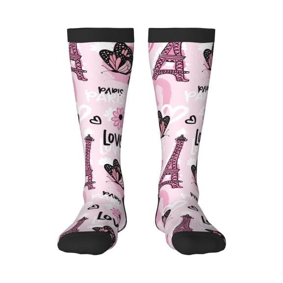 Sigee Eiffel Tower and Butterflies for Socks for Men Women Gifts for Him Boyfriend Teenage Boys Stocking Stuffers