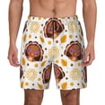 thumbnail image 1 of Sigee Fall Turkey Print Mens Swim Trunks with Compression Liner Quick Dry Swim Stretch Beach Shorts with Pockets,S-3XL, 1 of 7