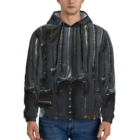 Sigee Fantasy Medieval Weaponry for Men's Pullover Hoodie Sweatshirts Adult Casual Long Sleeve Sweatshirts ,Sizes S-4XL-4X-Large