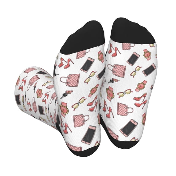 Sigee Fashion for Contrast Design Crew Soft Moisture-Wicking Socks Crew Casual Athletic Stretchy Loose Socks