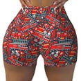 thumbnail image 1 of Sigee Fire Sign Print Women's High Waist Workout Shorts - Squat Proof, Tummy Control, Yoga and Gym Activewear-Small, 1 of 9