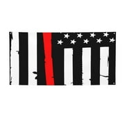 Sigee Firefighters USA Flag for Large Happy Holiday Banner for Outdoor Indoor Home Wall Photo Background-Small