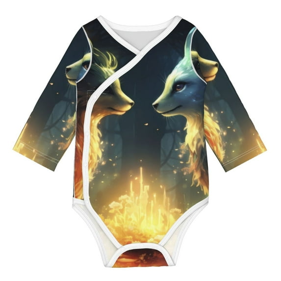 Sigee Firefly Forest Fox for Baby Unisex Baby Cotton Long-Sleeve Bodysuits Soft Cotton, Breathable-3 Months