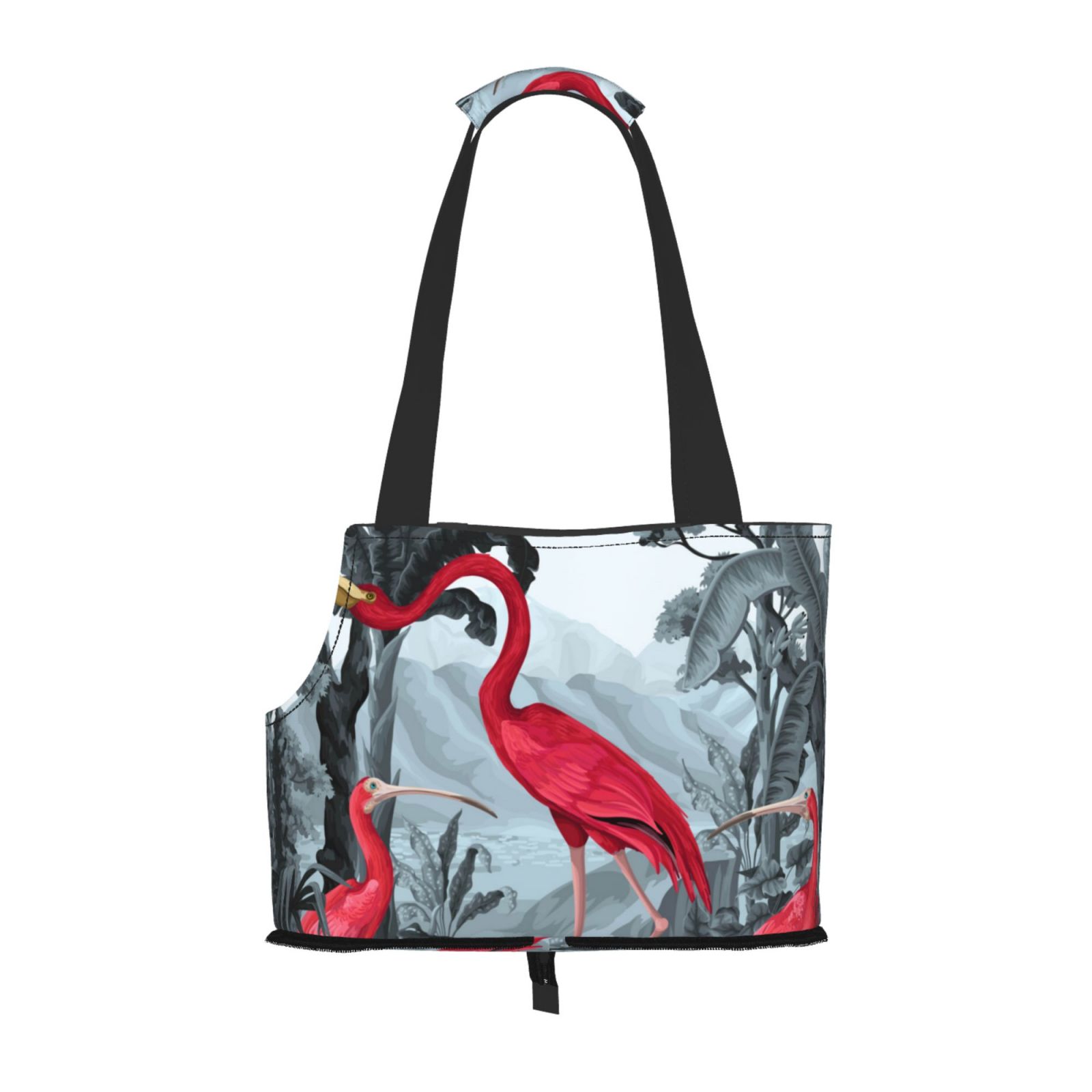 Sigee Flamingo On The Jungle for Pet Carrier Bag for Puppy with Pockets