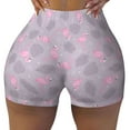 thumbnail image 1 of Sigee Flamingo Print Women's High Waist Workout Shorts - Squat Proof, Tummy Control, Yoga and Gym Activewear-XX-Large, 1 of 9
