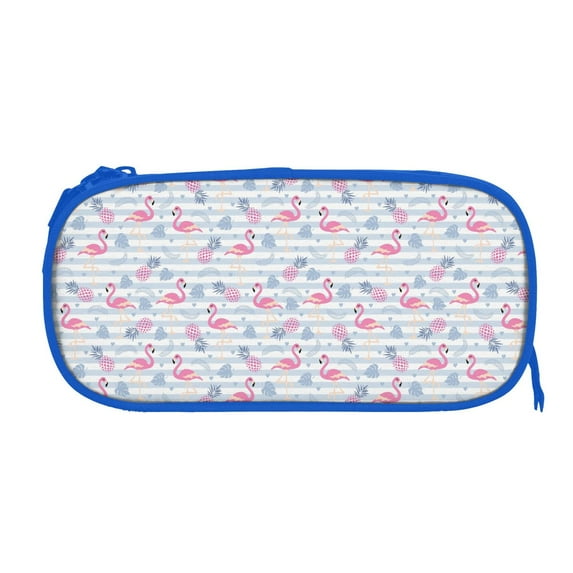 Sigee Flamingo and Pineapple for Portable Pencil Pouch with Zipper for Students, Artists, and Office Use