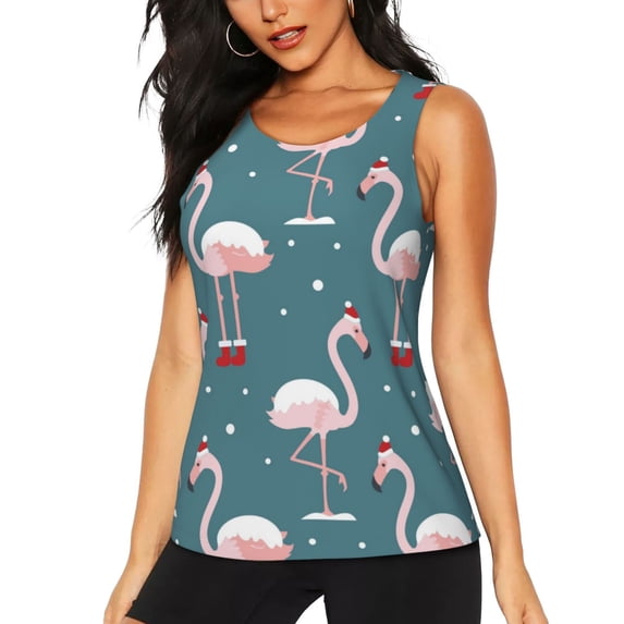 Sigee Flamingo for Women's Workout Tank Top,Running Tank Tops,Sleeveless Gym ClothesX-Large