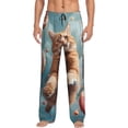 thumbnail image 1 of Sigee Floating Cat And Donuts print Men's Pajama Pants Lounge Sleep Bottoms with Elastic Waistband and Pockets-Medium, 1 of 6