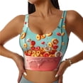 thumbnail image 1 of Sigee Floating Colorful Cereal for Womens' Sports Vest with Performance Stretch and Quick Dry Fabric, High Elasticity Running Bra Workout Crop Tank Tops-X-Large, 1 of 8