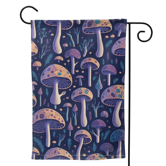 Sigee Floral Hippie Mushrooms for Live Happy Decorative Small Garden Flag,Double Sided Yard Flags Holiday Garden Flags for All Seasons