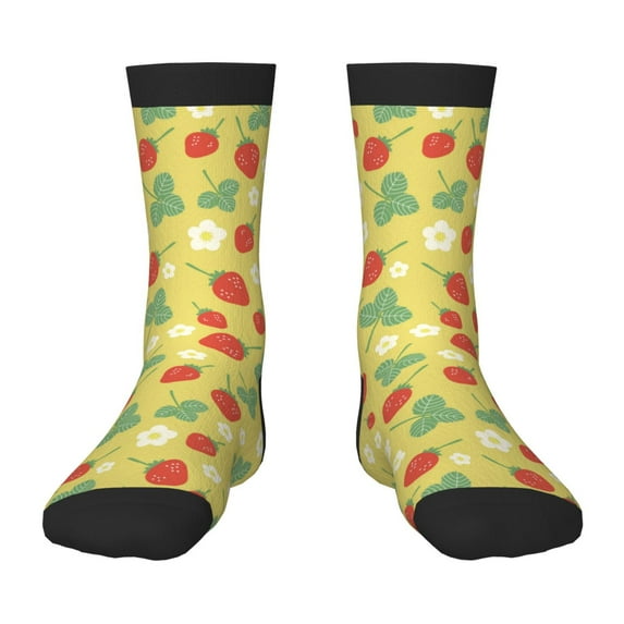 Sigee Floral Strawberr for Premium Children's Socks Unisex School Kids Boys Girls,Soft and Comfy Kids' Socks