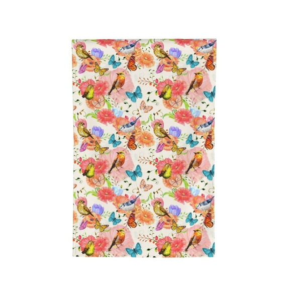 Sigee Flowers And Birds Watercolor Printed Flag12.5 * 18in Outdoor Yard Flags For Garden Decor