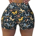 thumbnail image 1 of Sigee Flowers Butterfly Print Women's High Waist Workout Shorts - Squat Proof, Tummy Control, Yoga and Gym Activewear-Small, 1 of 9