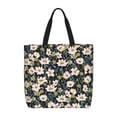 thumbnail image 1 of Sigee Flowers Print Large Capacity Zippered Tote Bag - Durable, Stylish and Versatile for Everyday Use, 1 of 9