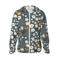 thumbnail image 1 of Sigee Flowers and Bee Print UPF50+ Men's Sun Protection Hoodie Shirt SPF UV Shirt Long Sleeve Fishing Outdoor Lightweight, S-3XL, 1 of 9