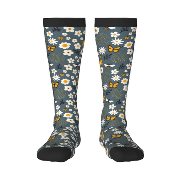 Sigee Flowers and Bee for Socks for Men Women Gifts for Him Boyfriend Teenage Boys Stocking Stuffers