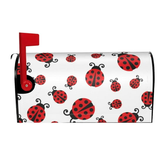 Sigee Fly Flying Ladybug for Mailbox Cover Magnetic Waterproof Post Box for Garden Yard Home Outdoor Decor-25.5x21 in