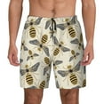 thumbnail image 1 of Sigee Flying Bees1 Print Mens Swim Trunks with Compression Liner Quick Dry Swim Stretch Beach Shorts with Pockets,S-3XL, 1 of 7