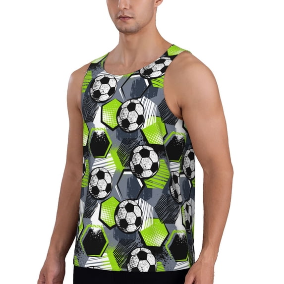 Sigee Football for Men's Workout Tank Top, Athletic Gym Sleeveless Shirt - Quick Dry, Lightweight, Breathable X-Large