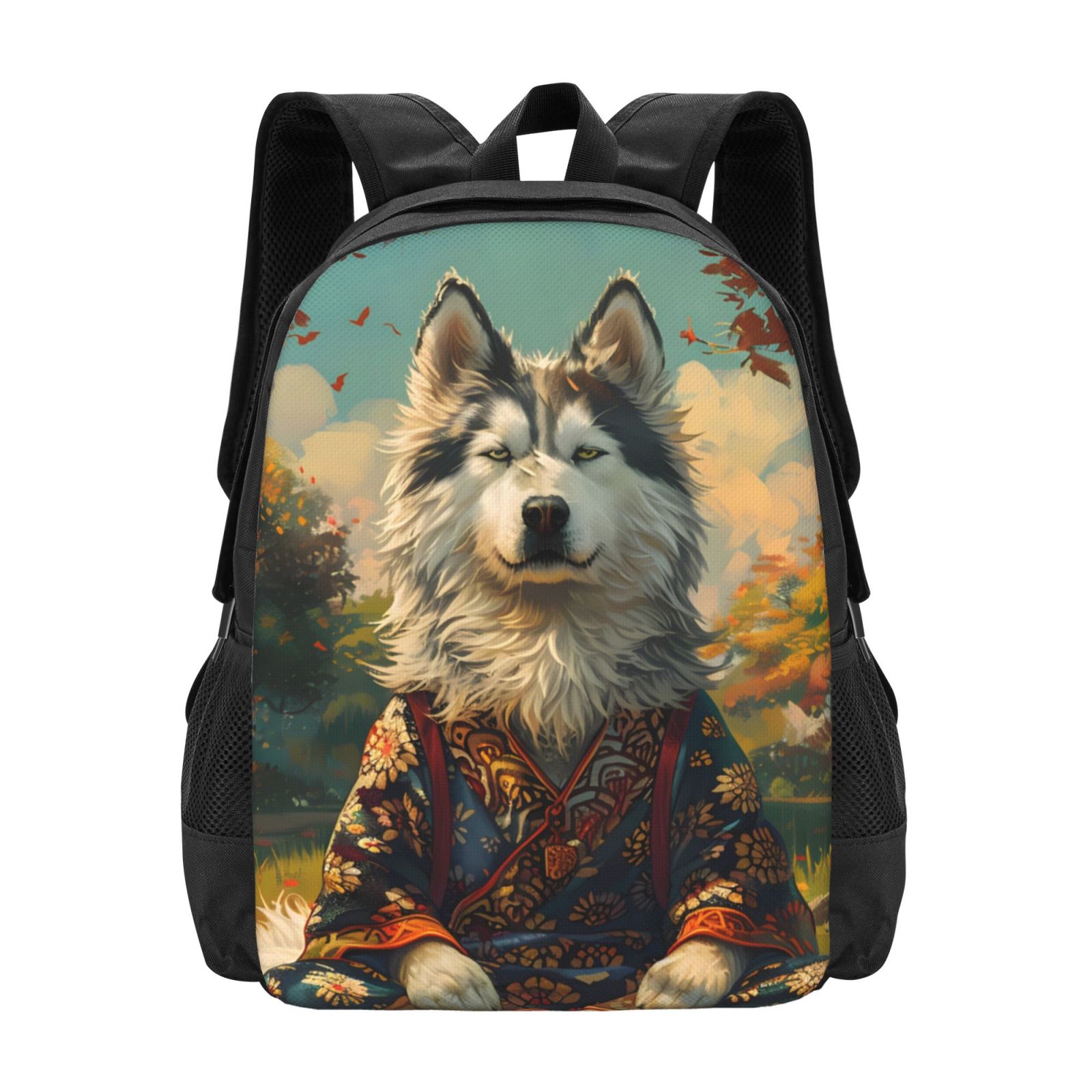 Sigee Forest Maple Leaf Husky for Simple large capacity backpack Travel ...