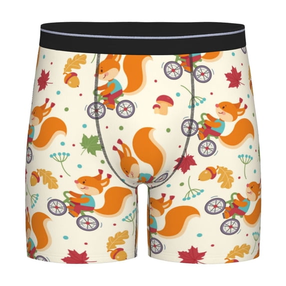 Sigee Forest Squirrel for Men's Boxer Briefs,Moisture Wicking and Breathable Small