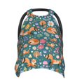 thumbnail image 1 of Sigee Foxes and Birds in Forest Print Multi-use Stretchy Baby Car Seat Cover - Nursing Breastfeeding Canopy, Infant Stroller and High Chair Cover, 1 of 9