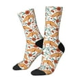 thumbnail image 1 of Sigee Foxes and Floral Harmony for Contrast Design Soft Moisture-Wicking Socks Crew Casual Athletic Stretchy Loose Middle Tube Socks, 1 of 6