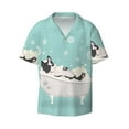 thumbnail image 1 of Sigee French Bulldog Taking a Bath Print Men's Shirts Casual Button Down Short Sleeve Summer Beach Shirt Hawaiian Vacation Shirts Tee Shirt-Medium, 1 of 7