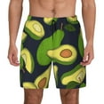 thumbnail image 1 of Sigee Fresh Avocado Print Mens Swim Trunks with Compression Liner Quick Dry Swim Stretch Beach Shorts with Pockets,S-3XL, 1 of 7
