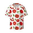 thumbnail image 1 of Sigee Fresh Red Tomato Print Men's Shirts Casual Button Down Short Sleeve Summer Beach Shirt Hawaiian Vacation Shirts Tee Shirt-, 1 of 7