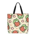 thumbnail image 1 of Sigee Frog Hold Strawberry Print Large Capacity Zippered Tote Bag - Durable, Stylish and Versatile for Everyday Use, 1 of 9