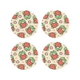 thumbnail image 1 of Sigee Frog Hold Strawberry for Water-Resistant, Heat-Resistant, Non-Slip Leather Coasters Set, Ideal for Coffee Table, Office, Bar, Home Decor-Round Shape, 1 of 6