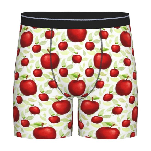 Sigee Fruit Apples for Men's Boxer Briefs,Moisture Wicking and Breathable Medium