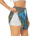 thumbnail image 1 of Sigee Fun Riding Dinosaur for Women's Athletic Shorts High Waisted Running Shorts Pocket Sporty Short Gym Elastic Workout ShortsX-Large, 1 of 9
