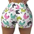 thumbnail image 1 of Sigee Funny Chicken Print Women's High Waist Workout Shorts - Squat Proof, Tummy Control, Yoga and Gym Activewear-, 1 of 9