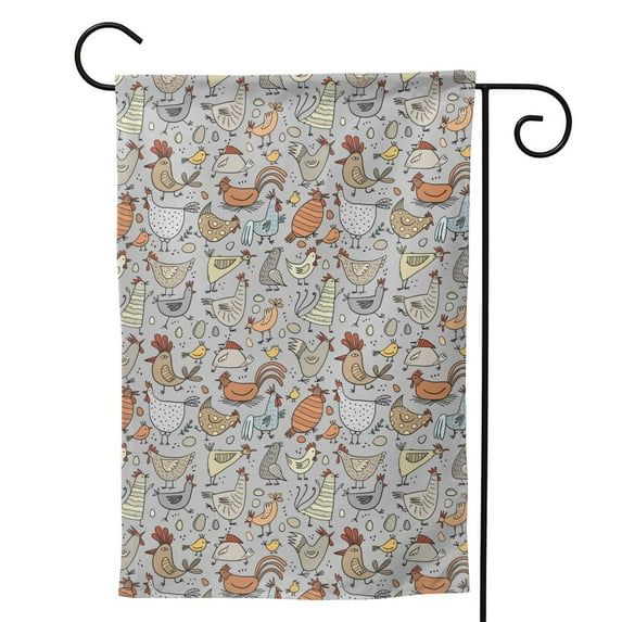 Sigee Funny Chicken for Live Happy Decorative Small Garden Flag,Double Sided Yard Flags Holiday Garden Flags for All Seasons
