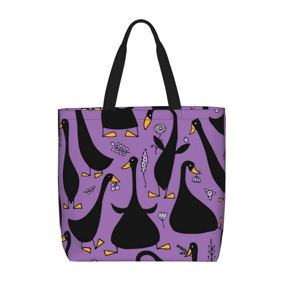 Sigee Funny Goose Print Large Capacity Zippered Tote Bag - Durable, Stylish and Versatile for Everyday Use