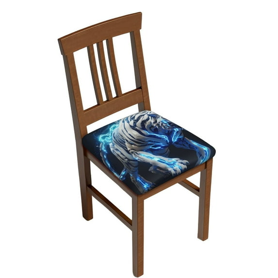 Sigee Futuristic Blue Light White Tiger for High Stretch Fabric Furniture Protector,Stretch Couch Cushion Slipcovers-Four Pieces