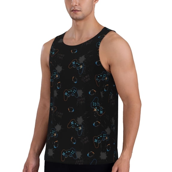 Sigee Game Time for Men's Workout Tank Top, Athletic Gym Sleeveless Shirt - Quick Dry, Lightweight, Breathable Large