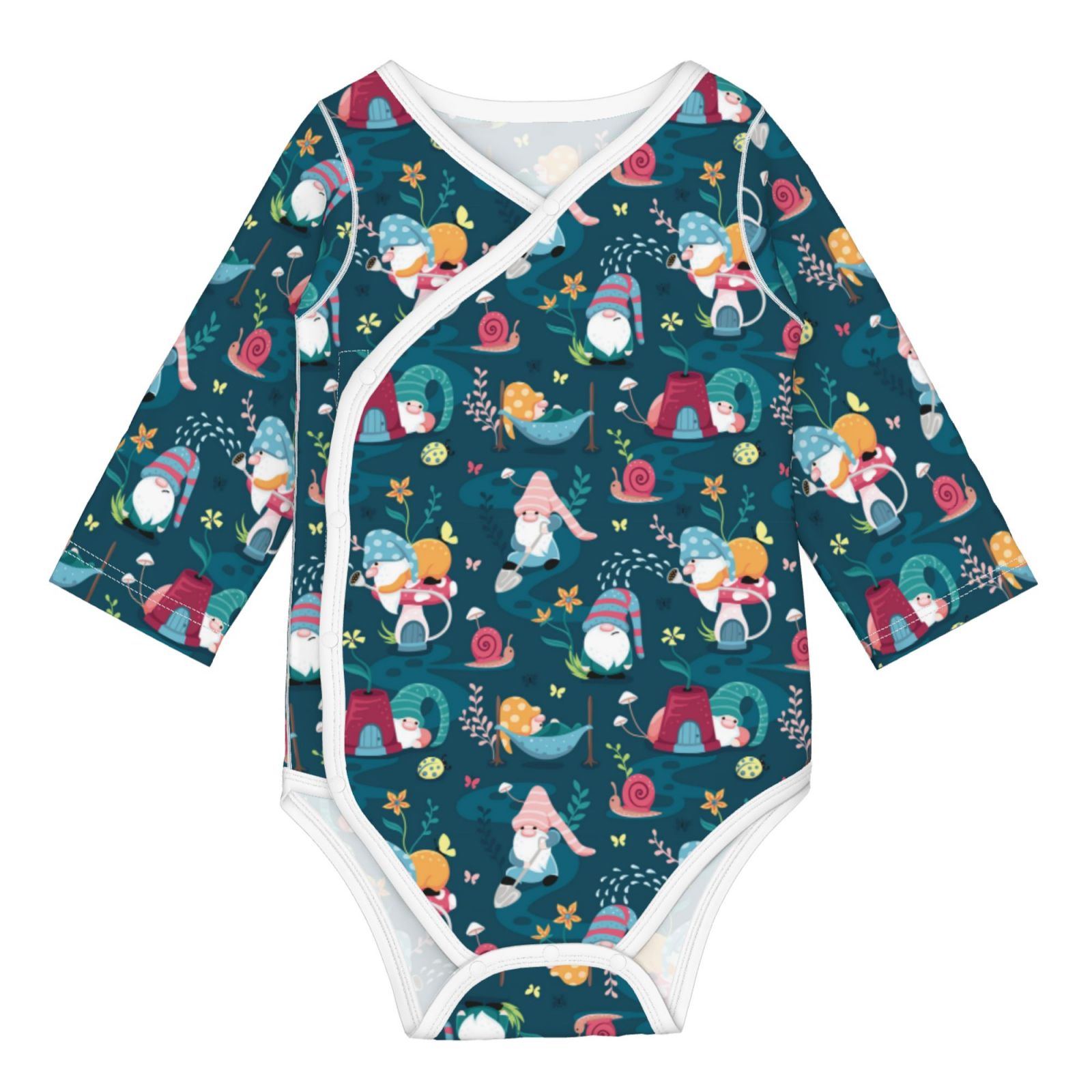 Sigee Garden Gnomes In Flower for Baby Unisex Baby Cotton LongSleeve