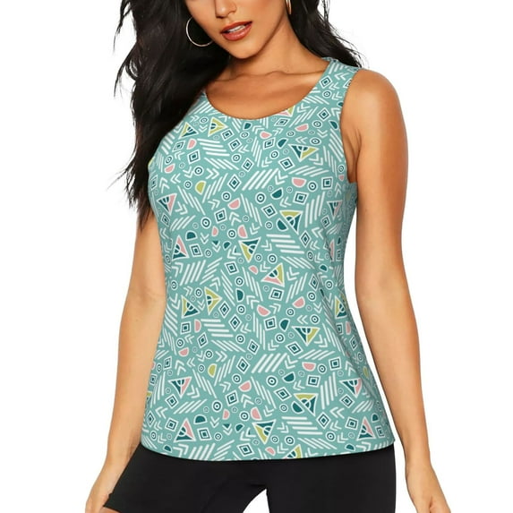 Sigee Geometric Elements for Women's Workout Tank Top,Running Tank Tops,Sleeveless Gym ClothesMedium