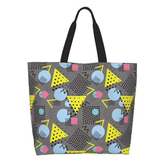 Sigee Geometric for Large Capacity Shopping Bag with Inner Pocket, Women's Shoulder Bag Handbag